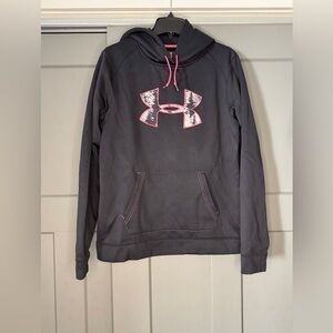 Under Armour Black Hoodie with Pink Accents Size Large